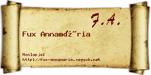Fux Annamária névjegykártya